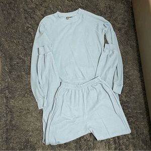 3 for $23🤍Waffle blue two piece set